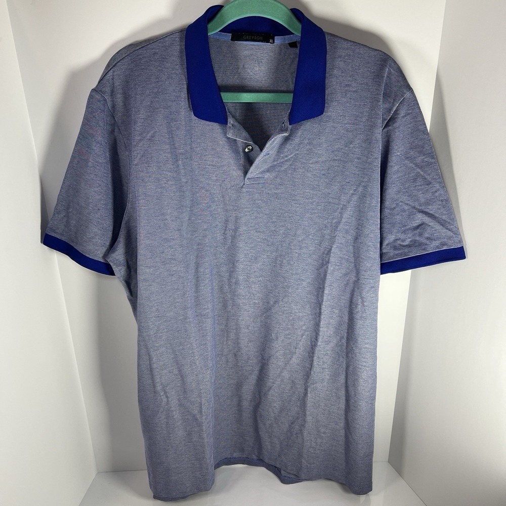 Greyson Polo Shirt Men's XL Performance Golf Blue Two Tone